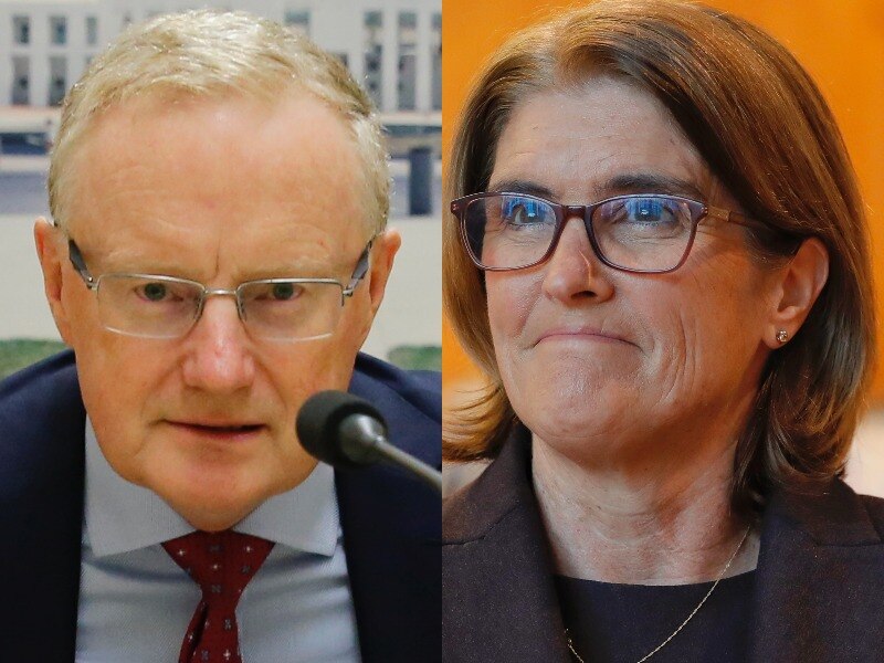 A composite image of Philip Lowe and Michele Bullock