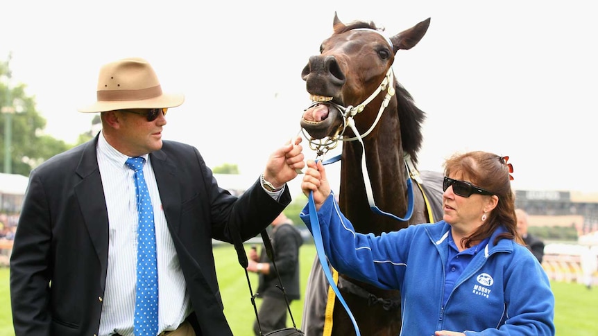 Trainer Peter Moody with Black Caviar