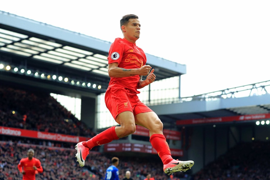 Phillippe Coutinho jumps around