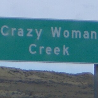 A sign that reads Crazy Woman Creek