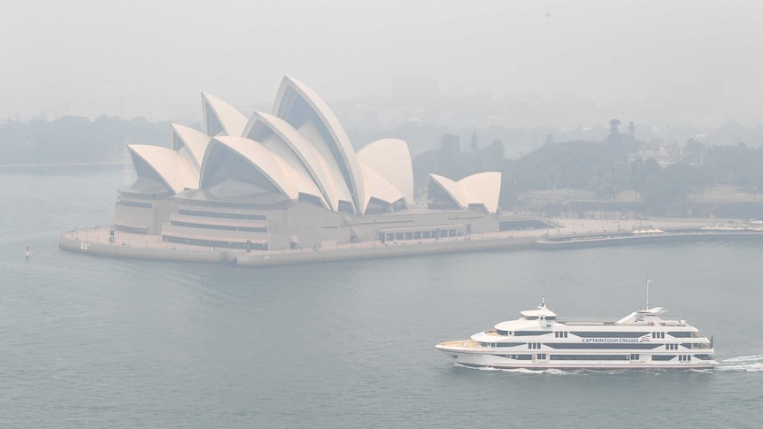Smoke haze over Sydney Harbour