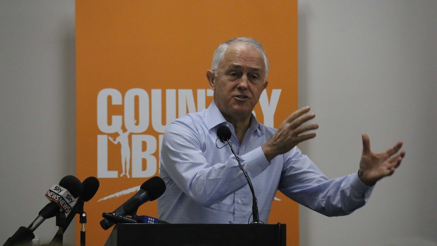 Prime Minister Malcolm Turnbull addresses the Country Liberals conference