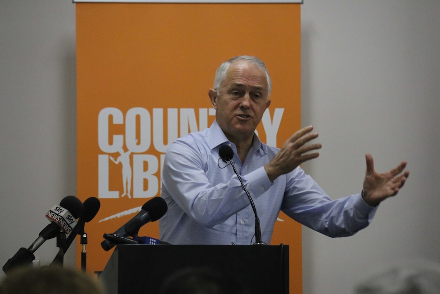 Prime Minister Malcolm Turnbull addresses the Country Liberals conference