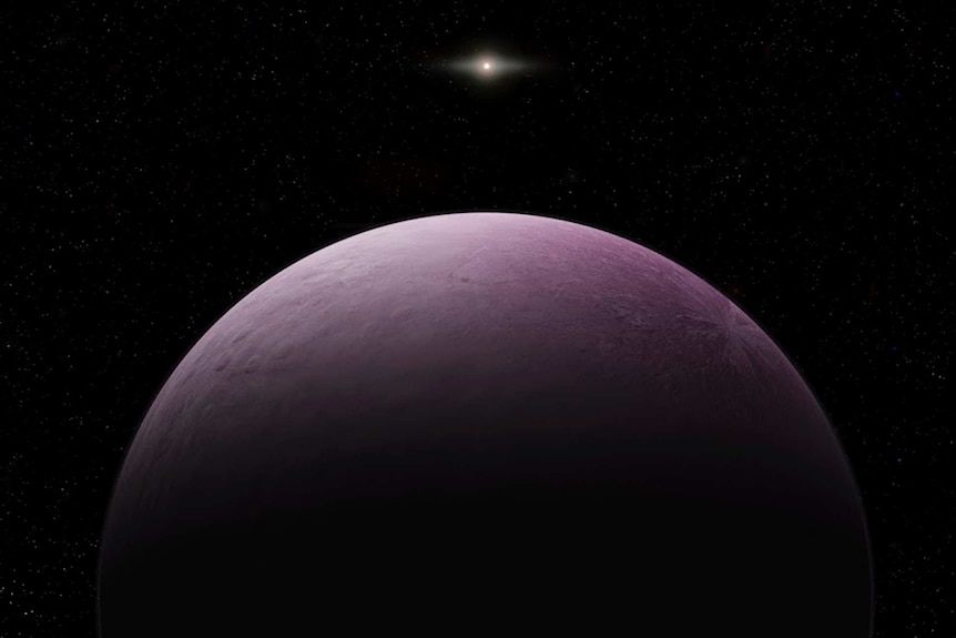 An artist's concept of a dwarf planet that astronomers say is the farthest known object in our solar system.