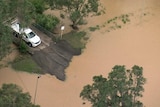 Car trapped in floodwaters