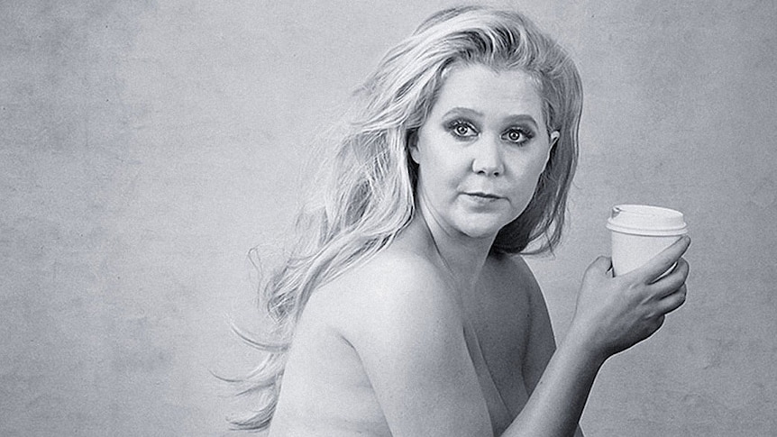 Close-up shot of Amy Schumer's portrait for 2016 Perelli calendar