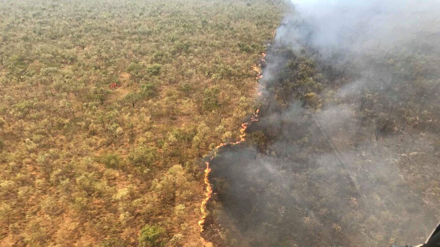 A fire burning south of Broome October 2018.