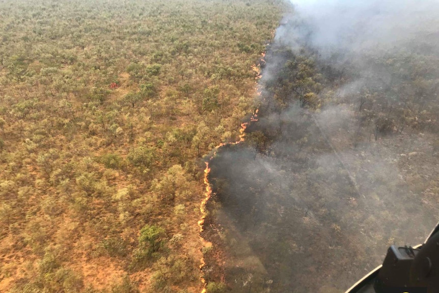 A fire burning south of Broome October 2018.