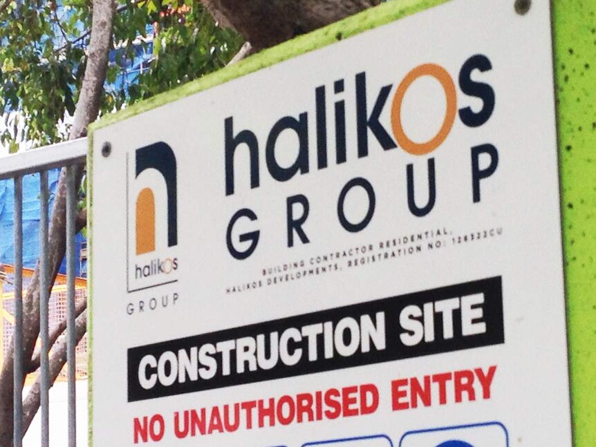 Halikos Group sign outside construction site