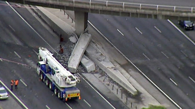 The scene of a truck crash on the Monash Highway