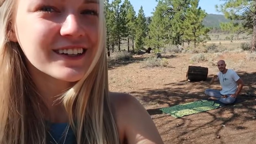 Gabby Petito and Brian Laundrie camping.