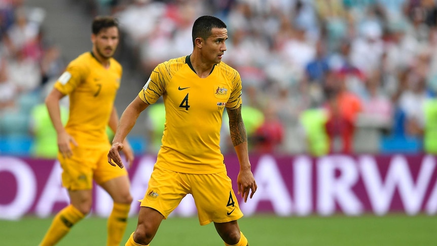 Australia's Tim Cahill with the ball