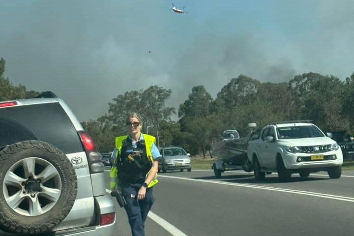 Emergency services respond to a fire