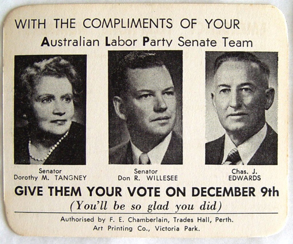 First woman senator Dorothy Tangney kept champagne 'bottle axe' at