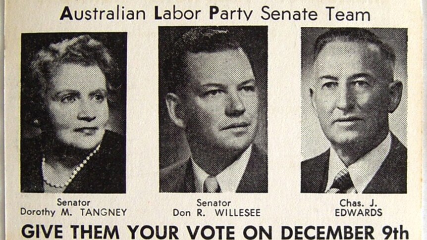 ALP WA Senate ticket for 1961 election, Tangney, Willesee, Edwards.
