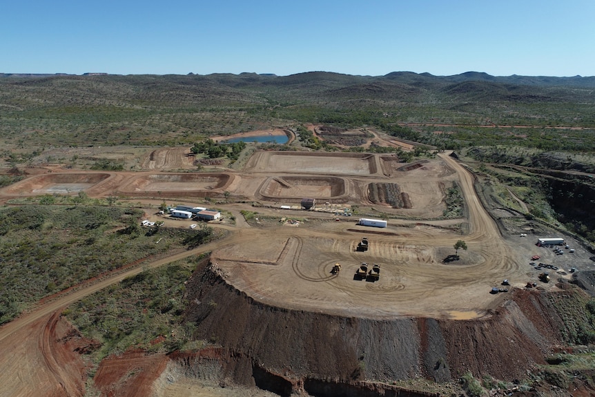 An aerial of an open cut mine.