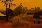 Orange haze envelopes the town of Cann River on Wednesday.