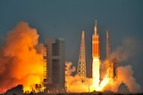 The Delta IV Heavy rocket with the Orion spacecraft lifts off from the Cape Canaveral Air Force Station in Cape Canaveral, Florida December 5, 2014.