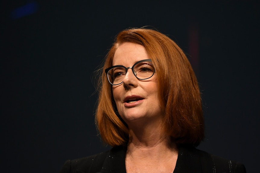 A close up of Julia Gillard. 