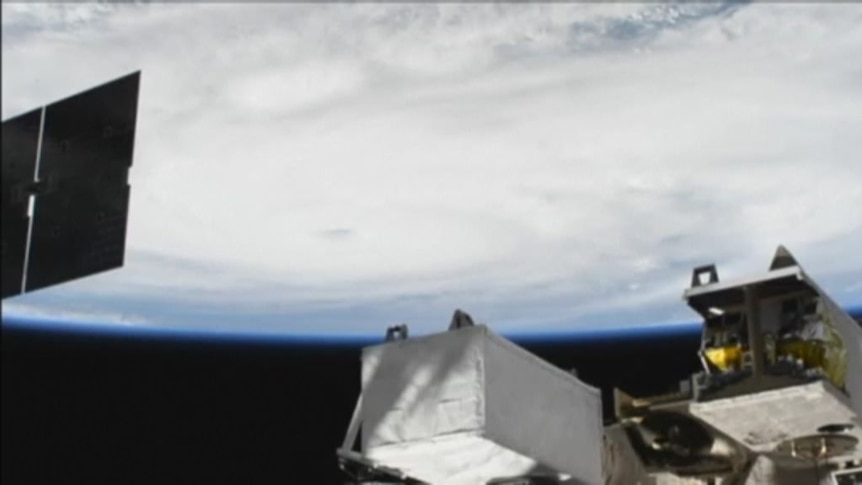 Vision from the International Space Station shows Hurricane Harvey's advance