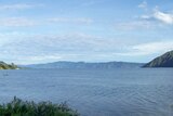 Lake Toba, with surrounding green hills