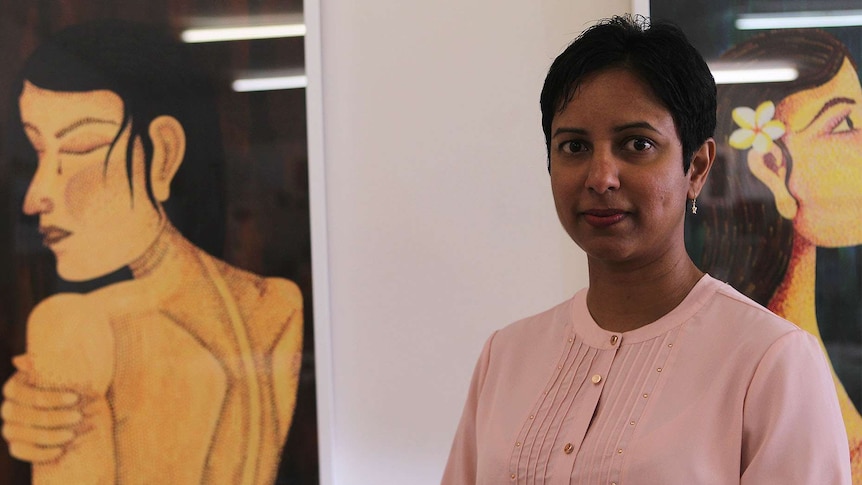 Chamari Liyanage launches an art exhibition titled Uncertainty about family violence.