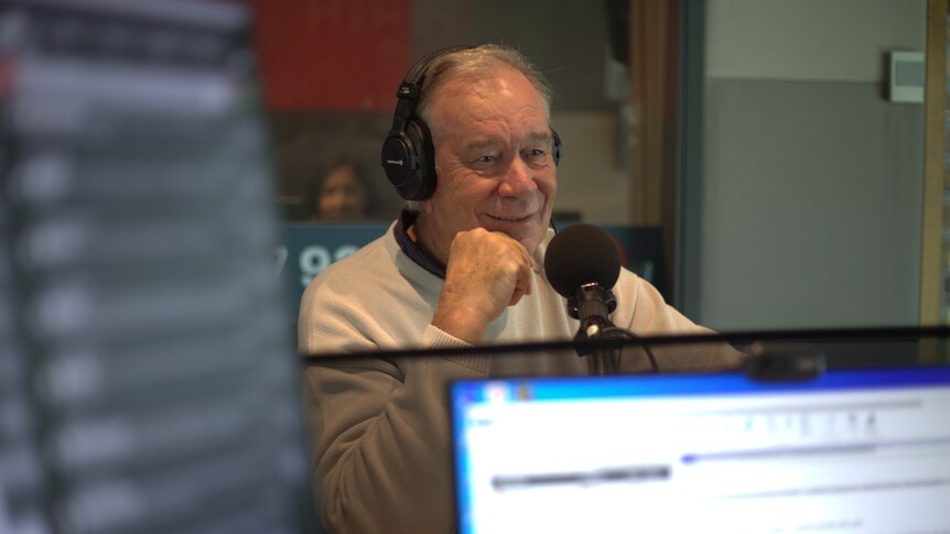 Greg Pearce, former ABC Perth presenter, in ABC Radio studio