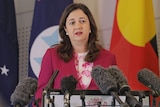 Queensland Premier Annastacia Palaszczuk speaking to the media in Brisbane.
