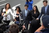 Lloyd Rayney arrives at court in Perth for his murder trial.