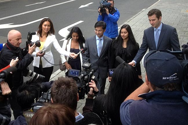 Lloyd Rayney arrives at court in Perth for his murder trial.