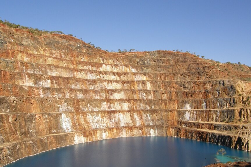 The open pit of the Mary Kathleen uranium mine in north-west Queensland in 2009
