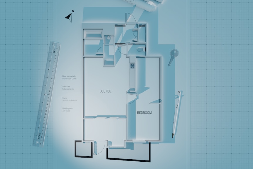 Floor plan of a one bed apartment