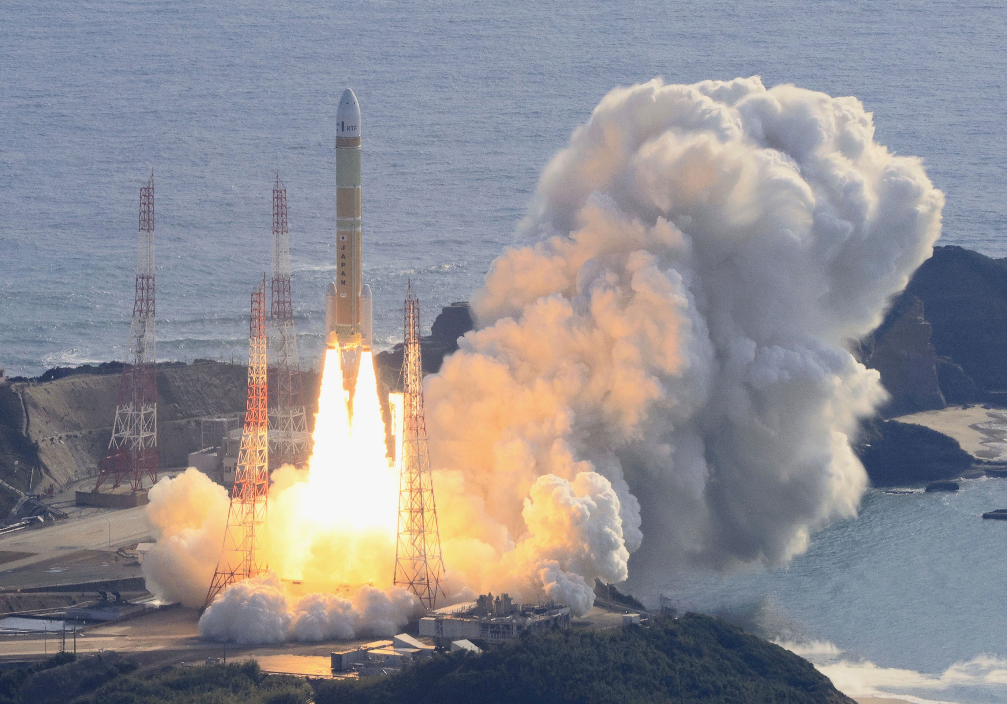 An H3 rocket lifts off at Tanegashima Space Center in Kagoshima, southern Japan.
