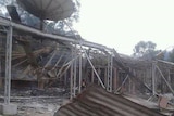 Burnt out office of Wildcat Constructions in Mendi, Papua New Guinea