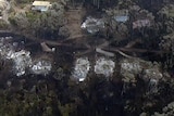 Aerial view of homes lost along Great Ocean Road