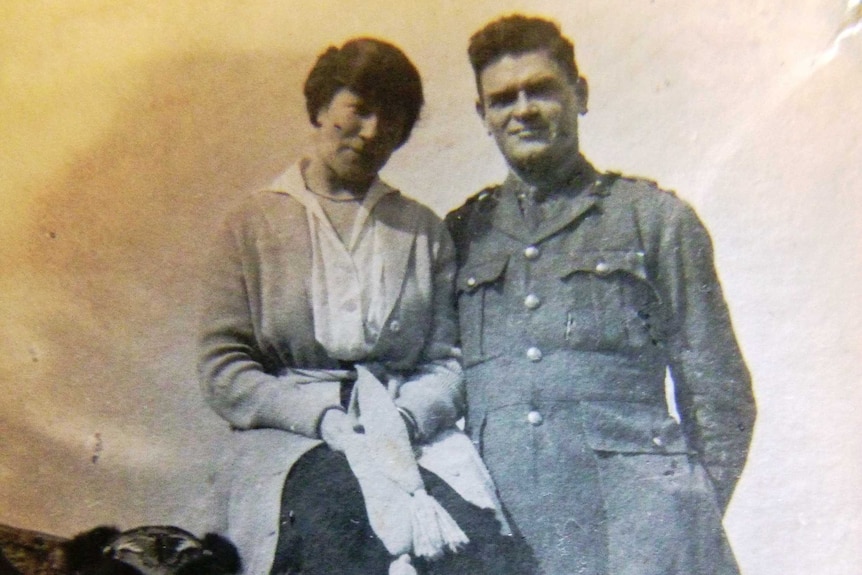 Rena Sara and Walter Brockway stand together