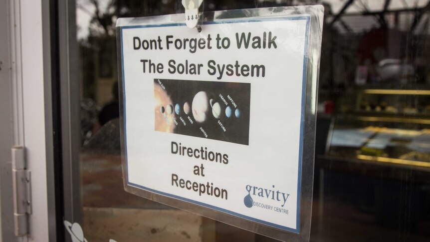 Sign - don't forget to walk the solar system at the GDC observatory.