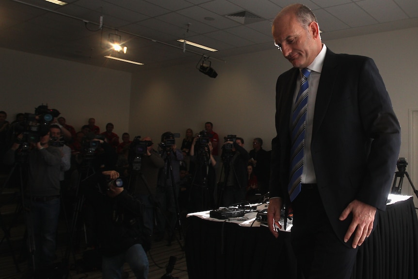 Provocative comments ... Dean Bailey leaves his media conference on Monday (Mark Dadswell: Getty Images)