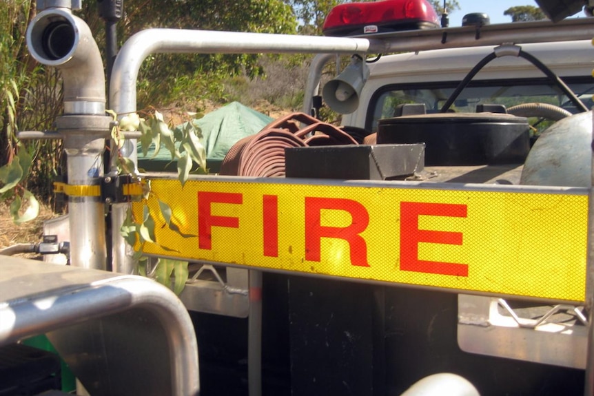 Fire sign on a FESA truck