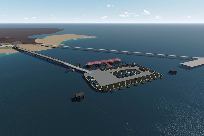 Concept graphic of a floating port at Broome.
