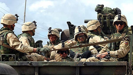 A US patrol on the streets of Kirkuk