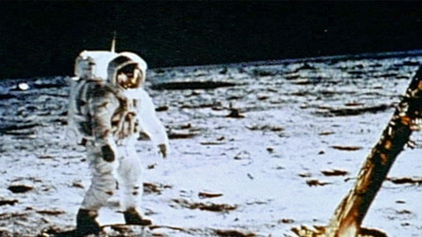 One small step: Buzz Aldrin walks on the moon during the Apollo 11 mission