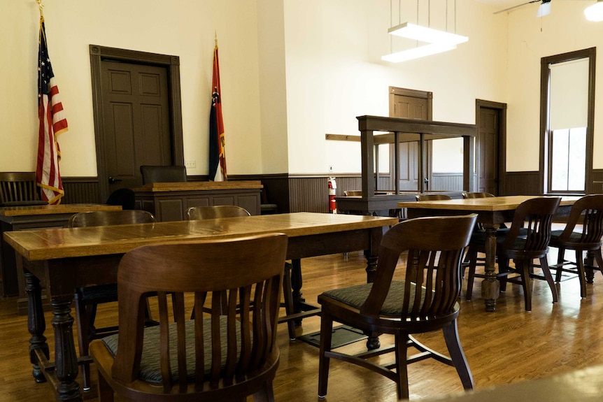 the interior of the Sumner Mississippi courthouse where emmett till's killers were acquitted