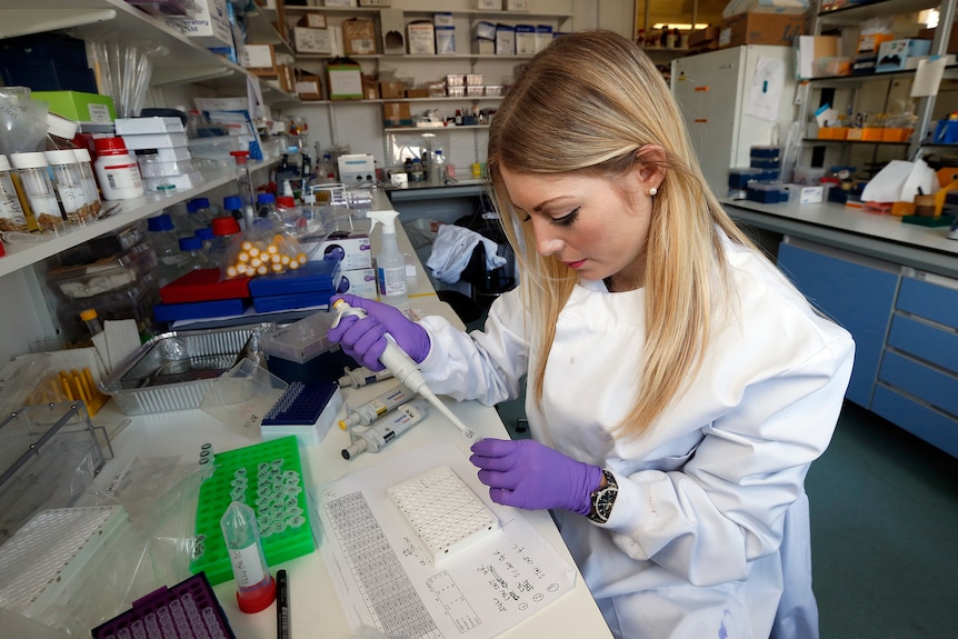 Graduate student Katie Bates works in the Nanomedicine Lab at UCL's School of Pharmacy in London.