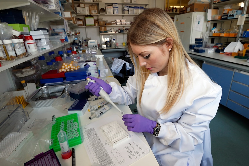 Graduate student Katie Bates works in the Nanomedicine Lab at UCL's School of Pharmacy in London