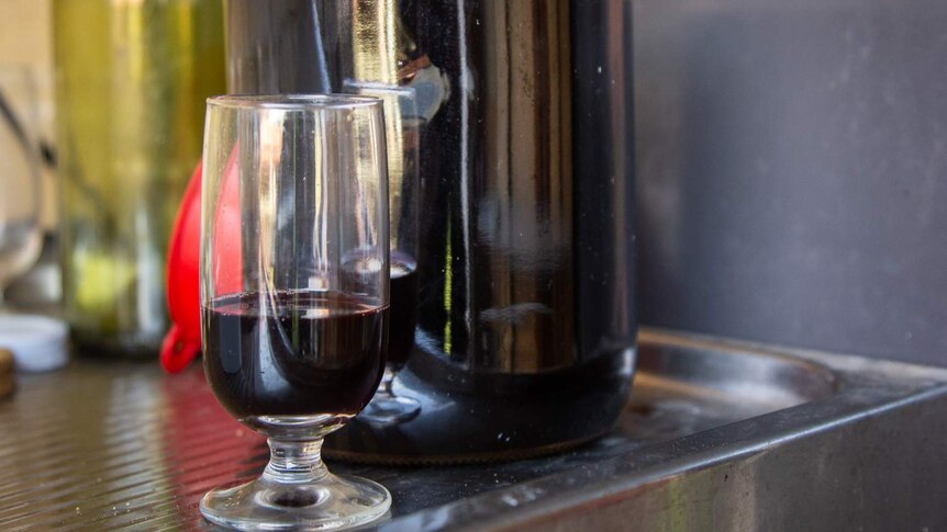 Wine made without preservatives at home in Perth.
