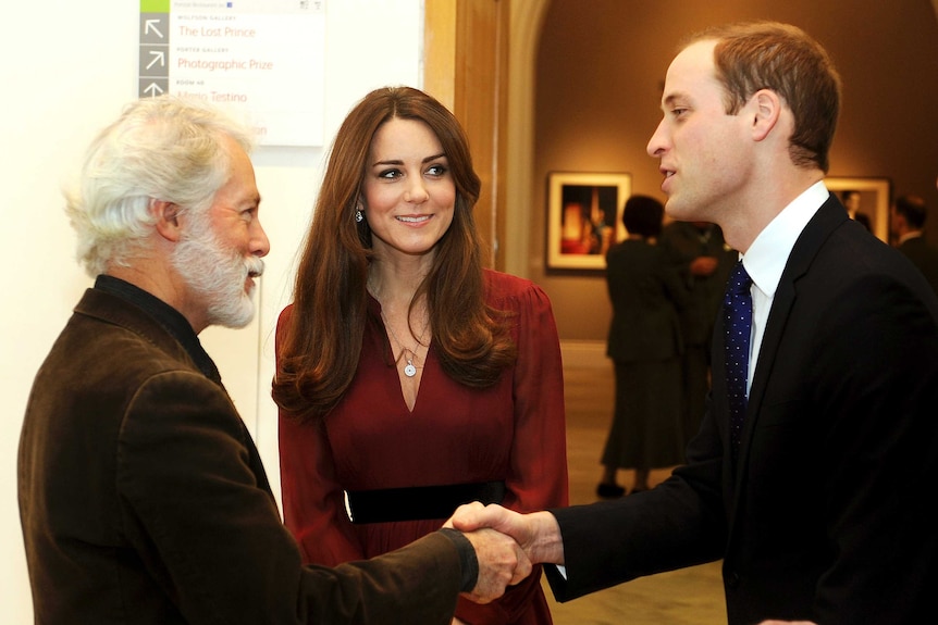 Royal couple greets artist Paul Emsley
