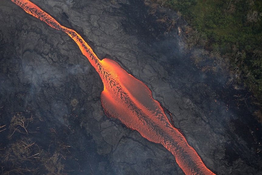 a lava stream in Hawaii.