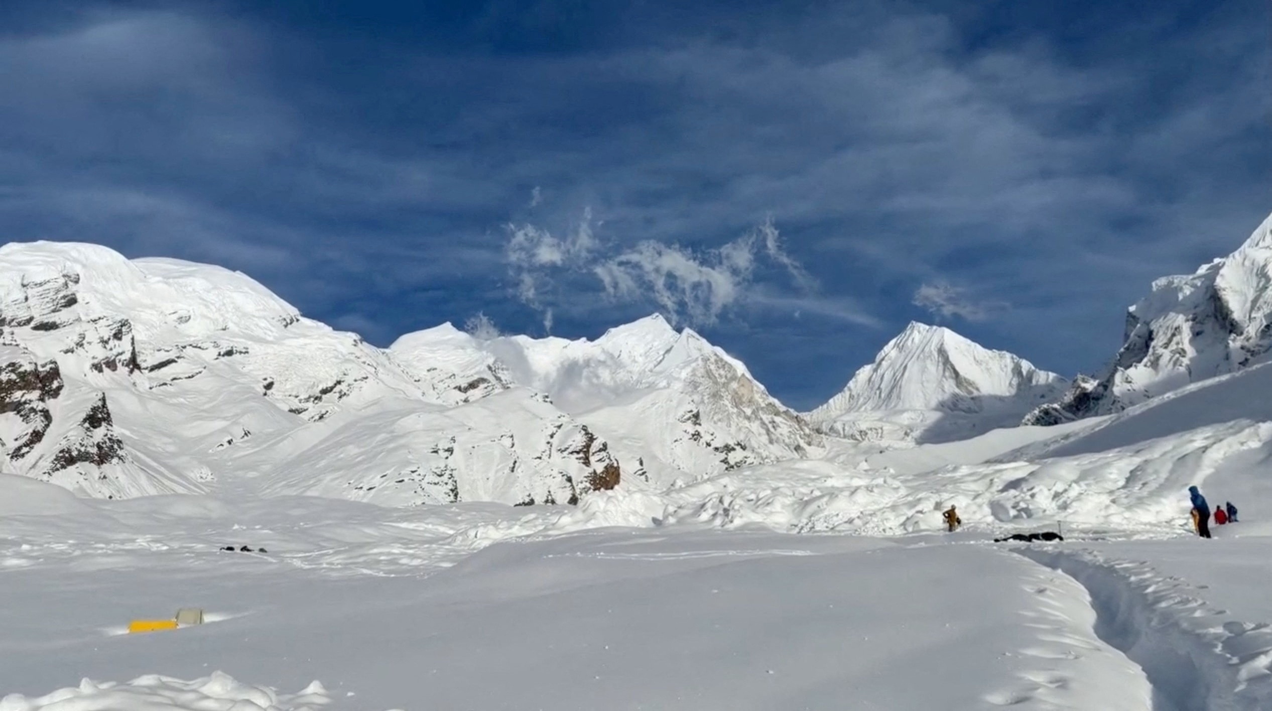 white mountain tops.