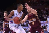 Terrance Ferguson playing for Adelaide against Brisbane.